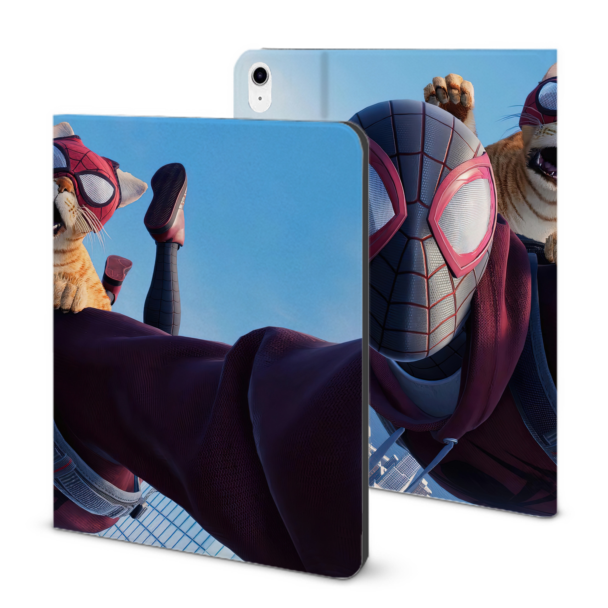 （画像用） Spider Man スパイダーマン IPad ケース ブック型 PUレザー TPU 耐衝撃 軽量 薄型 ペン収納なし 全面保護 IPad 各モデル対応